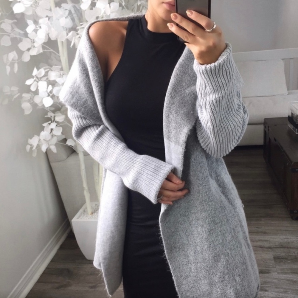 5th avenue grey thick cardigan